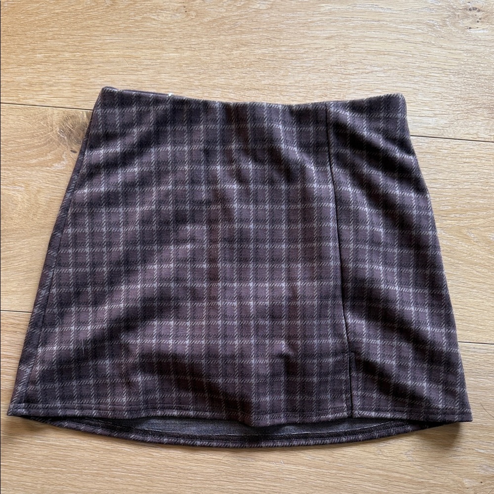 American Eagle Outfitters Dark Brown Plaid Mini Skort